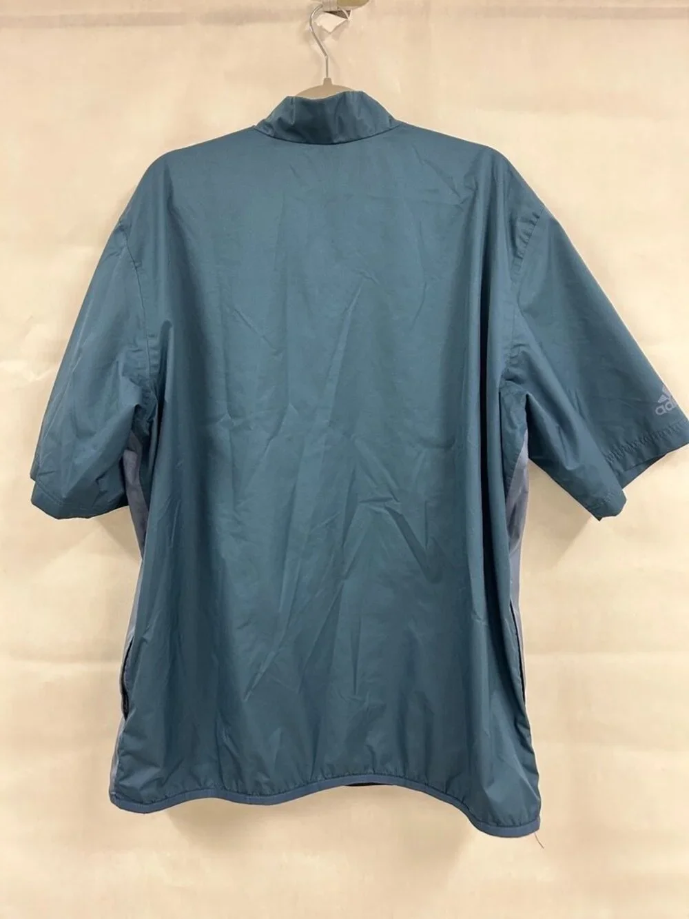Nike Golf XL Windbreaker Pullover Blue Colorblock Short Sleeve Quarter Zip Sport
